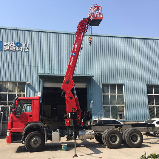 12 Tons Wireless Remote Control Hydraulic Straight Boom Lorry Crane