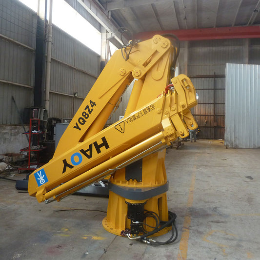 8 tons ship deck port folding arm marine crane