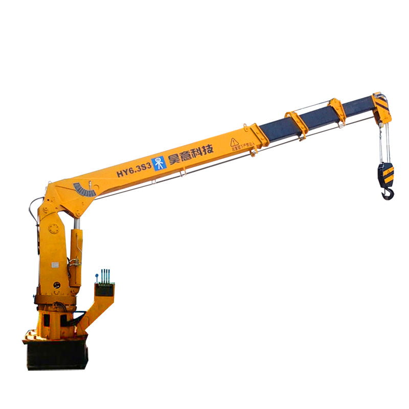 6.3 tons 3-section marine hydraulic crane